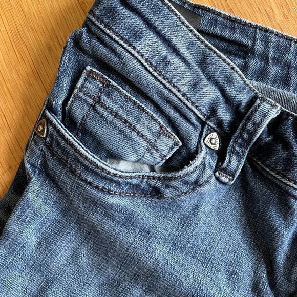 KUT From The Kloth Medium Blue Distressed Denim Jeans Skinny Legs Size 2 - Picture 7 of 12